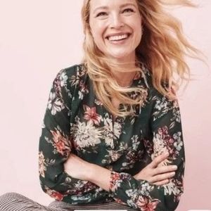 A new dar flowery long sleeve shirt